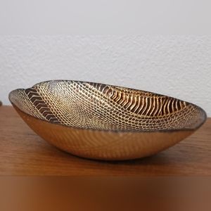Gold painted snakeskin glass bowl